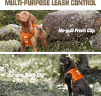 AUROTH Tactical Dog Harness for Large Dogs No Pull Adjustable Pet Harness Reflective K9 Working Training Easy Control Pet Vest Military Service Dog Harnesses Orange S