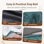 Comfort Expression Orthopedic Dog Bed for Extra Large Dogs with Bolster | Waterproof Dog Couch Bed with Washable Cover & Non-Slip Bottom, Supportive Egg Crate Foam XL Pet Bed, 45x35 Inch