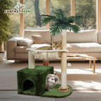 Fantasreen Cat Tree 38'' Tower with Large Hammock, Track Balls for Indoor Cats