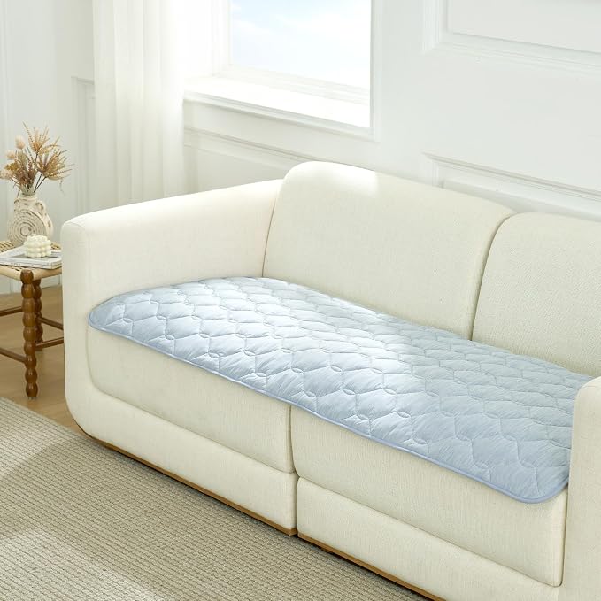 COZY KISS Cooling Couch Cover for Dog Washable, Cool Sofa Cushion Mat | Q-Max >0.4 Cool Tech, Non-Slip Pet Pad for Car Seat Protector, Liquid Pee Proof Mat for Dog, Cats, 27.5x47 Inch, Blue
