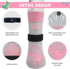 SCENEREAL Anti Slip Dog Sock to Prevent Licking Paws for Hardwood Floors, Boots & Paw Protector Shoes for Hot/Cold Pavement with Grippers, Double Sides Grips for Small Medium Large Senior Dogs