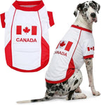 Parisian Pet Team Canada Dog Jersey - Breathable Mesh Puppy Football Jersey - Lightweight Stretch Sporty Dog Clothes - Summer Shirts for Large Dogs - Soccer Jersey for Dogs - Sportswear Pet Clothes