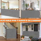 Pawtners Retractable Baby Gates, 41" Tall Extends up to 71" Wide, Gray | Extra Wide Dog Gate Indoor with for Stairs, Pet Gate with Support Rods for Doorways Hallways Indoor & Outdoor