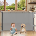 Retractable Baby Gates for Doorway, 58" Wide Mesh Dog Gate for Stair | 34" Tall Toddler Pet Gate Extra Wide Indoor and Outdoor, Easy Install, Essential for Home Safety, Gray