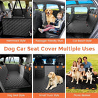 Dog Seat Cover for Back Seat,Hard Bottom Car Seat Cover for Dogs | Back Seat Extender for Dogs Holds 500lbs,Waterproof Rear Seat Pet Cover,Dog Hammock Travel Accessories for Car,SUV,Truck