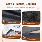 Comfort Expression Orthopedic Dog Beds for Large Sized Dog with Bolster | Waterproof Dog Couch Bed with Washable Cover & Non-Slip Bottom, Supportive Egg Crate Foam Large Pet Bed, 35x22 Inch