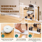 Mumeasy 36" Extra Tall Dog Gate,29.7"-40.5" Baby Gate for Stairs & Doorways | Pressure Mounted Toddler & Pet Safety Gate, Double Lock, Auto Close Walk Thru Door for Kitchen, House, Indoor, Outdoor, White
