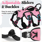 rabbitgoo Escape Proof Dog Harness for Small, No Pull with Lift Handle | No Escape, Full Soft Padded, Reflective Adjustable Vest, Leash Clip for Walking Hiking Training, Pink, Small