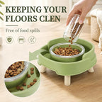 Ant Proof Cat Food Bowl, Elevated Cat Feeding Bowl, Green, 2pcs | Prevents Ants from Entering and Reduces Neck Stress, Non-Slip Elevated Cat Feeding Bowl