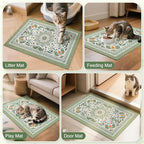 Unicorn Catcher 33"x22" Cat Litter Mat Non-Slip Washable Litter Box Mat | High-Density PVC Litter Catcher Mat Efficiently Traps Scattered Litter From Paws To Keep Floors Clean