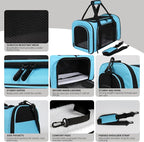 Pet Carriers Soft-Sided Airline Approved Carrier Bag for Small Cats Dogs (Medium,Blue)