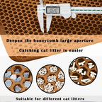 HCY&WLD Cat Litter Mat, Double Layer Cat Litter Box Mat (35x24 Inch, Brown) | Waterproof Urine-Proof Non-Slip Litter Trapping Mat, Soft on Kitty Paws, Scratch-Resistant, Scatter Control, Easy to Clean