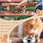 12Pcs Stainless Steel Cat Food Bowls, 5.5 Inch Shallow Cat Bowls | Replacement Whisker Fatigue Relief Cat Bowl, Cat Food Dish Bulk for Elevated Stand, Dishwasher Safe for Small Dogs and Cats