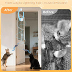 Automatic Interactive Cat Toys for Indoor Cats Hanging Cat Toy, Blue | 2 Electric Fluttering Mouse Feather Wands, USB Rechargeable, Adjustable Strings, 360° Rotation for Bored Kittens & Adult Cats