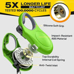 Fida Retractable Dog Leash, 10ft Heavy Duty Pet Walking Leash for X-Small Dog or Cat up to 18 lbs, Tangle Free. One-Hand Brake (X-Small, Green)