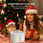 2.5L/84oz Cat Water Fountain, Ultra Quiet Pump & LED Blue Light | Pet Water Fountain with Ultra Quiet Low-Water Auto Shutoff Pump& LED Blue Light - for Pets Small Animals & 8 Filters