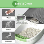 Cat Litter Mat 36"x 24" Double Layer Waterproof Litter Trapping Mat, Gray | Kitty Cat, Easy to Clean Litter Box Mat Scatter Control Pad