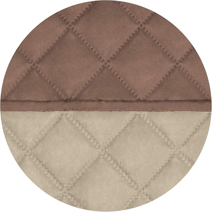 PureFit Reversible Quilted Sofa Cover, Water Resistant Medium Slipcover Furniture Protector, Washable Couch Cover with Non Slip Foam and Elastic Straps for Kids, Dogs, Pets (Loveseat, Brown/Beige) | Brown/Beige, Water Resistant Couch Protector, Washabl...