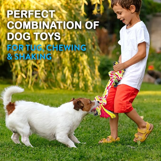 Pacific Pups Products Dog Rope Toys for Medium Dogs 11 Pack (2 Pack)