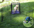 Puppy Pet Playpen 8 Panel 24 Inch Indoor Outdoor Metal Portable Folding Animal Exercise Dog Fence Ideal for Pet Animals Dog Cat Rabbit Breed Puppy (24" x 24" x 8) | Rustproof 8-panel metal playpen with door folds flat, sets up tool-free, and forms mult...