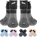 EXPAWLORER Anti Slip Dog Socks to Prevent Licking Paws,Winter Dog Boots & Paw Protectors,Dog Booties for Hardwood Floors with Grippers,Dog Shoes for Hot/Cold Pavement Small Medium Large Senior Dog