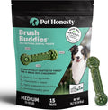 Brush Buddies Long Lasting Dog Dental Chews - All Natural Dental Sticks for Teeth Cleaning Plaque Off + Tartar Remover for Dogs - Dog Dental Treats + Breath Freshener - Medium Sized Dogs (15 Count)