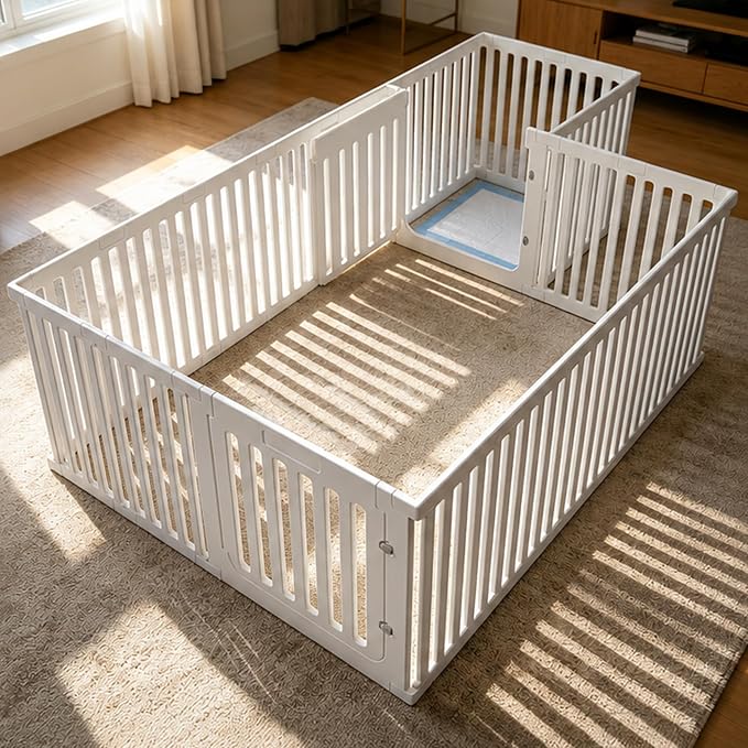 Dog Playpen Expansion Panels 4-Packs, Height 25.6 inch, White