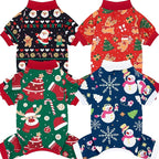 XPUDAC 4 Pack Christmas Dog Pajamas Comfy Dog Clothes for Medium Large Dogs Girl Boy Holiday Pet Outfit Winter Puppy Jumpsuits Pet Pjs Apparel, 3XL