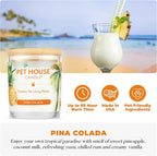Pet House Candles, Long Lasting, Air Freshening, Scented Candles for Pet Odor, 60 Hour Burn Time - Pina Colada and Juicy Melon, 9 oz, 2 Pack