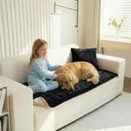 Non-Slip Sectional Couch Covers, Washable Pet Friendly Furniture Protector for Dogs Cats, Soft Thick Slipcover for L-Shaped Sofa (Sold by Piece, Not Set) (Black, 27.6"x27.6")
