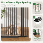 Floisdace 63" Extra Tall Pet Gate for Cat/Dog, Adjustable 29.9-45.3" Wide Auto Close Tall Cat Gate, No Drilling Pressure Mount Kit, Dog Gate for Doorways, Hallways, Kitchen, Black