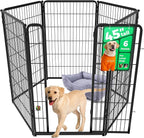 FXW Homeplus Indoor Dog Playpen, 45" H, 6 Panels, for Large Dogs | Stress-free play, Heavy-duty, Semi-open design, Easy setup, Threshold-free gate, Expandable, Patented
