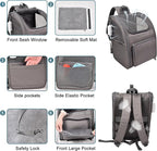 Jespet Pet Backpack Carrier for Small Dog, Puppy, Soft Carrier Backpack Ideal for Traveling, Hiking, Walking and Outdoor Activities with Family (4-Grey)