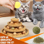 DoogCat Cat Ball Track Toy,Kitty Toys Roller,3-Level Ball Tower with 9 Removable Balls,Interactive Cat Toy, DIY Circle Fun Toy for Kitten Mental Physical Exercise - Medium Size