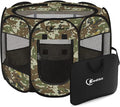 Siedihit Dog Cat Playpen, Medium Puppy Pet Playpen, Dog Crate Tent Cage | Indoor/Outdoor, Portable Pop Up Dogs Kennel Playpen with Carrying Case for Dogs/Cats/Rabbits(Green Camo, Medium)