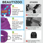 BEAUTYZOO Dog Harness for Large Dogs, No Pull Dog Harness and Leash Set, Soft Escape Proof Puppy Vest Harness with Handle, Reflective Lightweight Step in Harness for Girl Boy Dogs, Purple L