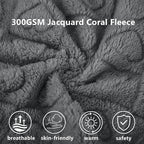 gogobunny Large Pet Blanket for Dogs Cats, Ultra Soft 300GSM Coral Fleece Washable Furniture Protector for Couch Bed Car Seat, Calming Crate Mat Blanket for Large Breeds, Grey, 60x80IN