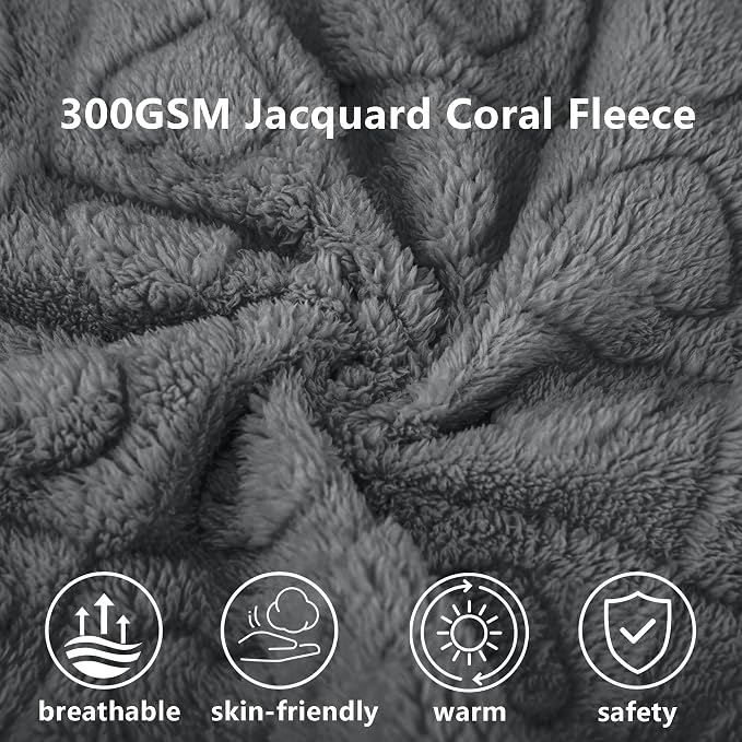 gogobunny Pet Blanket for Dogs Cats, 300GSM Ultra Soft Coral Fleece Blanket, Washable Small Dog Cat Blanket, Calming Crate Mat, Furniture Protector for Couch Bed Car Seat, Grey, 30x40IN