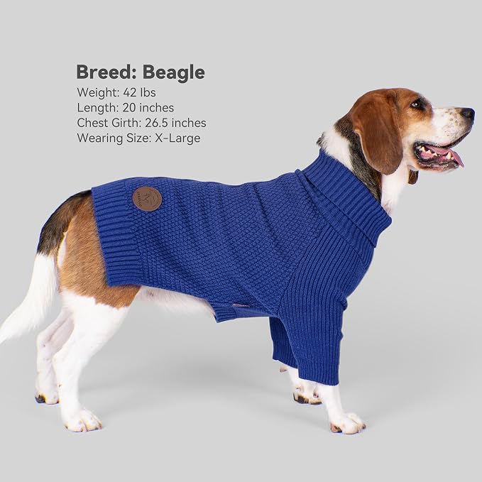 cyeollo Dog Sweater Long Sleeve Knitted Turtleneck Pullover Warm Clothes | Ultra Soft Warm Knit, Full Coverage, 4-Way Stretch for Easy Movement, Easy On & Off, Winter Daily Wear for Small Dogs