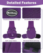 Meifsou Dog Anxiety Vest with Hood, Skin-Friendly Thunder Jacket for Dogs, All-in-One Dog Calming Shirt with Hood for Thunder, Fireworks, Separation - Keep Pet Calm Without Medicine, Purple, 2XL