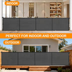 EZIGO 196 Inch Retractable Baby Gates, 41 Inch Extra Tall Retractable Gate | Reinforced Retractable Dog Gate with Rods, 16.3FT Extra Long Mesh Pet Gate for Stairs Hallways Doorway Indoor Outdoor, Black