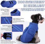 Queenmore XXS Dog Sweater, Soft Fleece Vest Pullover with Leash Hole, Warm Winter Dog Coats for Small Dogs Cats, Boy or Girl (Blue, XXS)