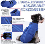 Queenmore Soft Fleece Dog Jacket, Warm Winter Coats with Leash Hole, Dachshund Sweaters for Small Dogs Cats Boy or Girl (Blue, L)