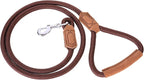 Mile High Life Dog Leash with Genuine Leather Handle, 6 FT/5 FT/4 FT | Leather Grip Rope Leash, Heavy Duty 360° Swivel Metal Clasp, for Small Medium & Large Dogs