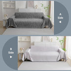 MYSKY HOME Couch Covers for Sofa, Dog Couch Cover Protector, Dark Grey Lines Sofa Covers for Sectional L Shape, Pets Couch Throw Cover Washable Durable Large Couch Cover for Dogs, Cats, 91"X150"