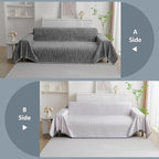MYSKY HOME Couch Covers for Sofa, Dog Couch Cover Protector, Dark Grey Lines Sofa Covers for Sectional L Shape, Pets Couch Throw Cover Washable Durable Large Couch Cover for Dogs, Cats, 71"X150"