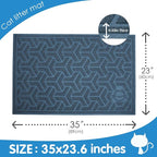 UPSKY Waterproof Cat Litter Mat Large 35" x 24" Soft on Kitty Paws, Blue | Litter Box Mat, Cat Litter Mat Litter Trapping Mat, Waterproof Scatter Control, For Indoor Cats, Easy to Clean