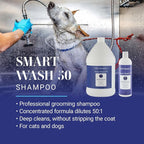 Chris Christensen Smartwash50 Hydrating Blend Ultra Concentrated Dog Shampoo, Makes Up to 50 Bottles, Groom Like A Professional, Delightfully Fragranced, Suitable for All Coats, Made in USA, 16 Oz