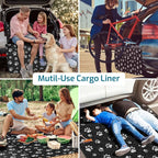Veckle SUV Cargo Liner for Dogs - Trunk Cover with Bumper Flap Protector | Water Resistant Pet Cargo Cover, Non-Slip Mat, Dog Car Seat Cover Prevents Scratches Pet Hair Mud Dirt for Full-Size SUV