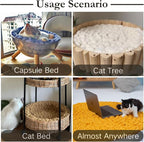 Cat Kneading Mat, Handmade Round Cushion Bed Pad Kittens (Pink, M) | Plush breathable surface, Tree platform, Crate insert, Sofa layer, Floor blanket, Comfort zone, Restful nap station, Washable